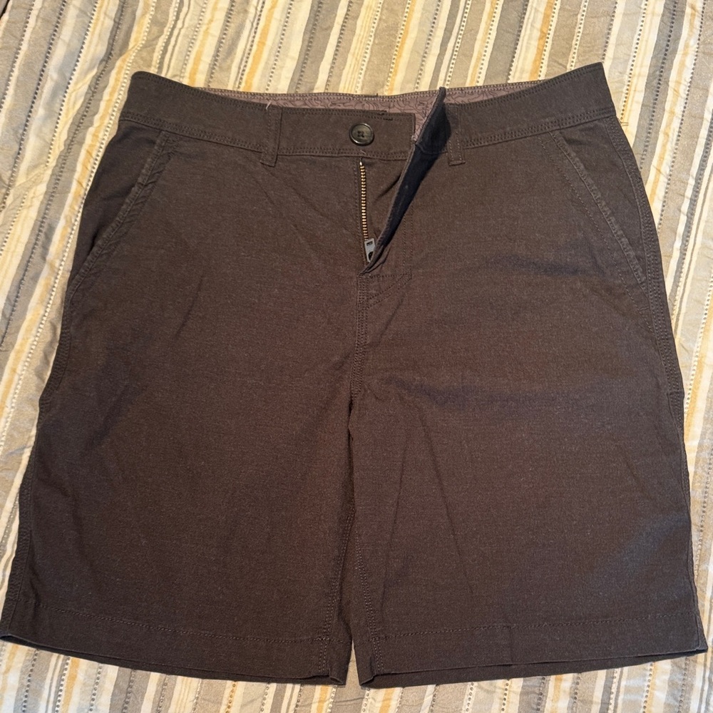 Prana Men's Dark Gray Flat Front Shorts